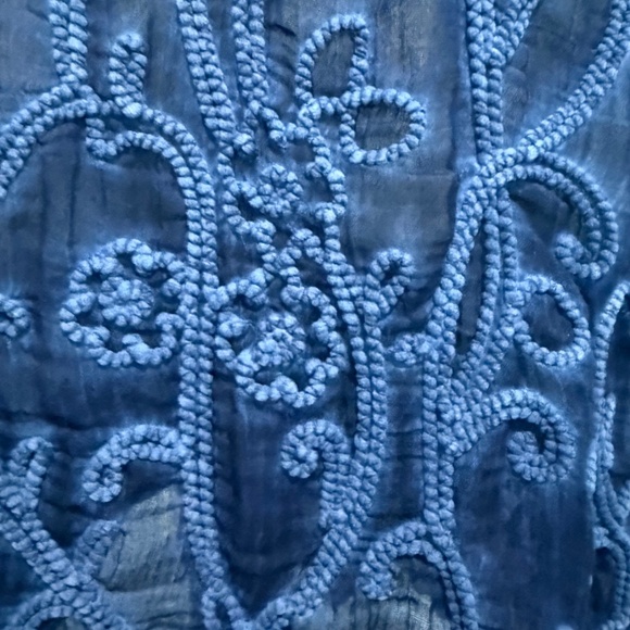 Soft Surroundings Lucy Topper Twilight Embroidered Lace Blue Cardigan Size S - Picture 8 of 9